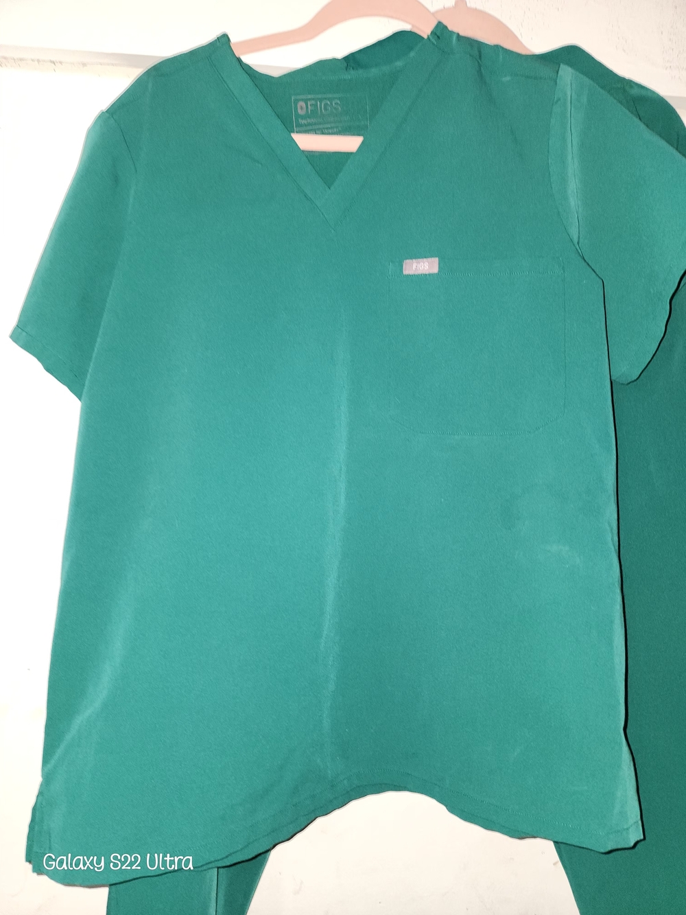 Figs Technical Collection Top in Teal and Scrub Pants